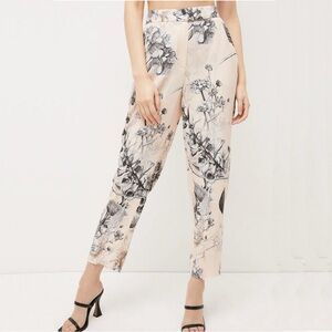 Karen Millen Blush Hydrangea Garden Flora Crepe Woven Trouser